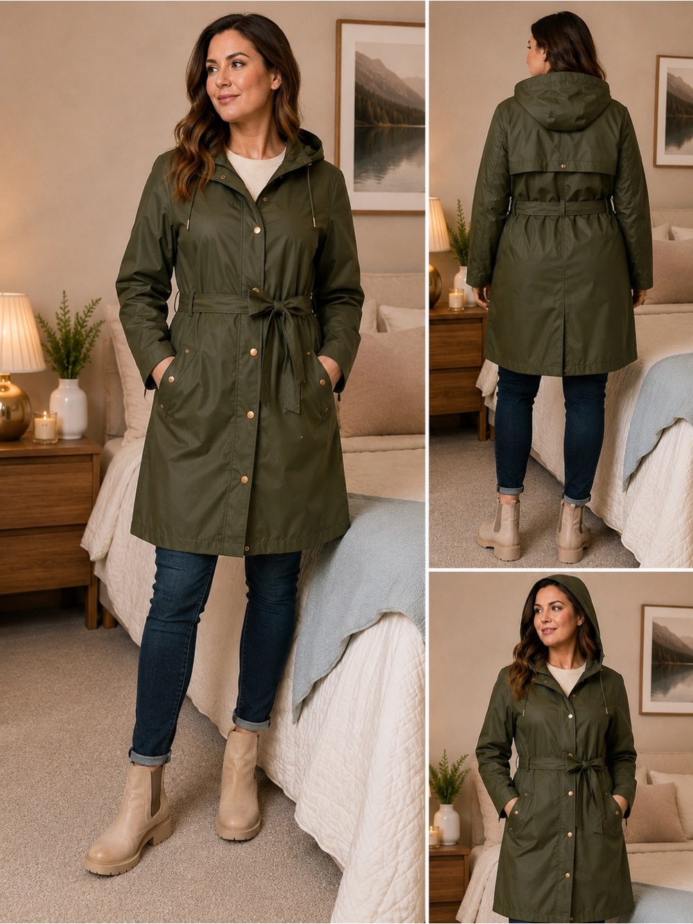 Helly Hansen HELOX Women’s Waterproof Raincoat Olive Green XL